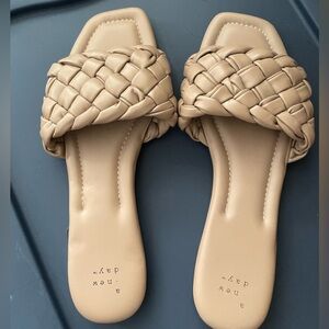 A New Day Women's Beige Braided Sandals